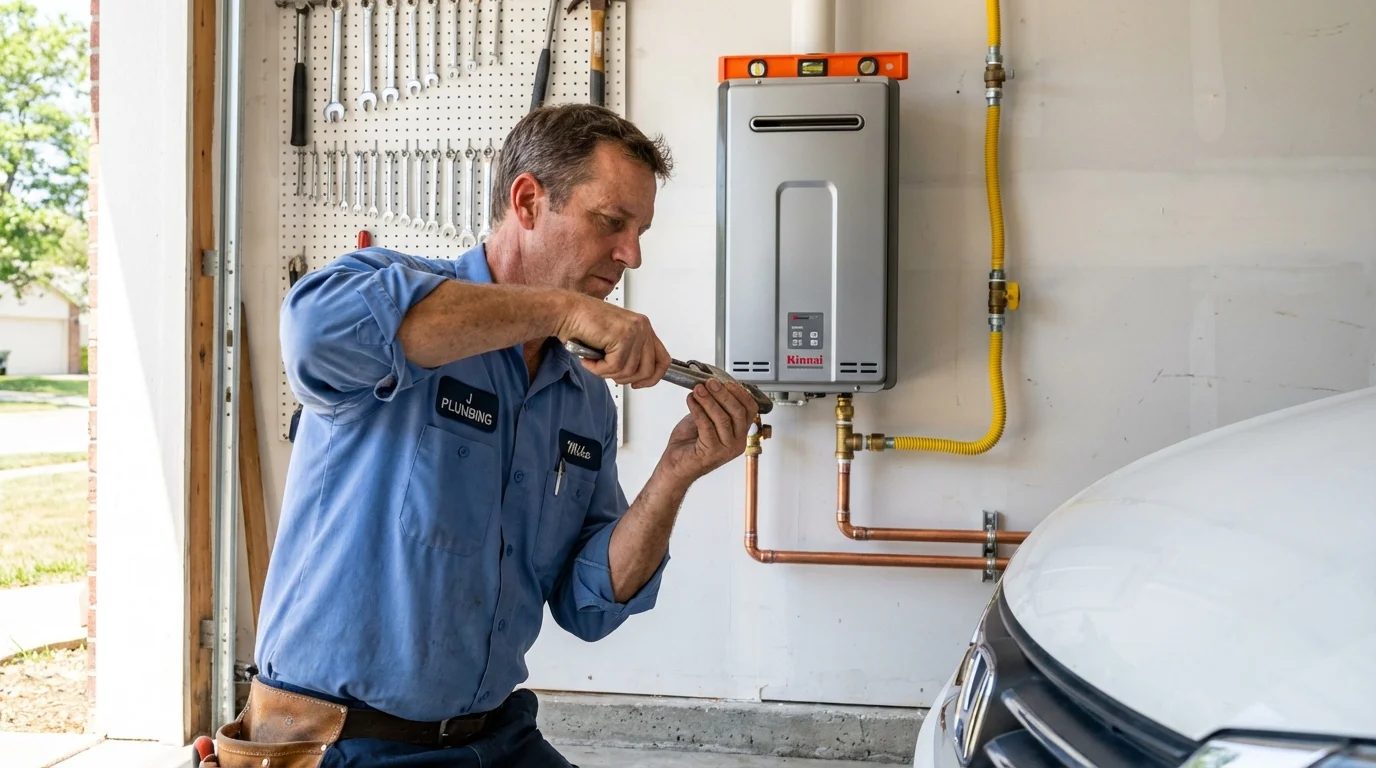 Tankless water heater installation by a Johns Plumbing LLC plumber in Thompson
